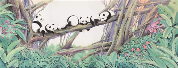 画家刘中携“熊猫和他的朋友们”千里赴港