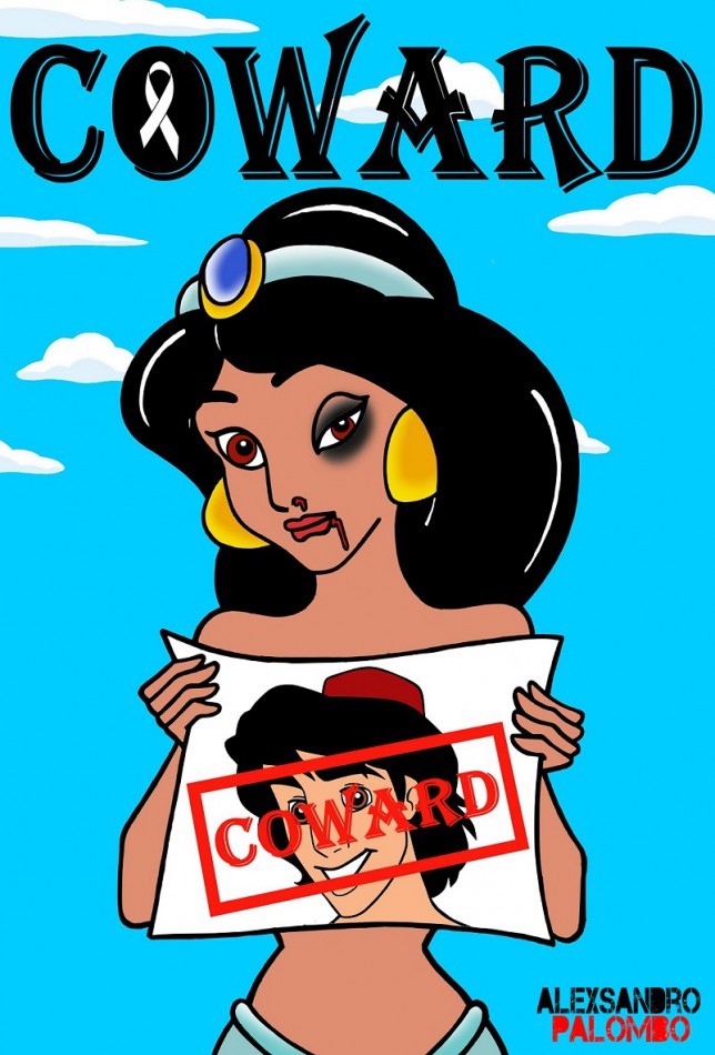 著名卡通人物遭遇“家暴” 漫画家创意对女性暴力说不