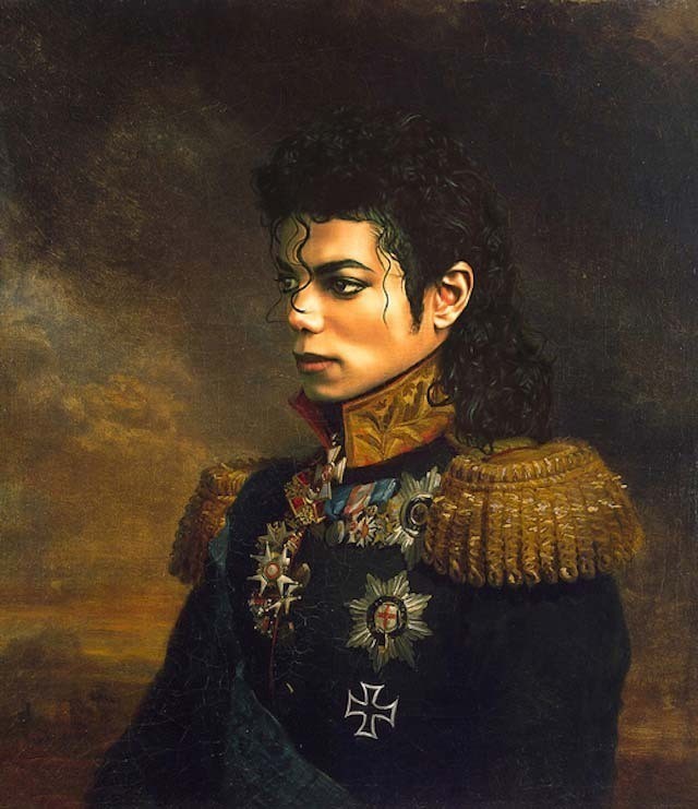 当代明星走进古典油画 迈克尔杰克逊变身18世纪军人
