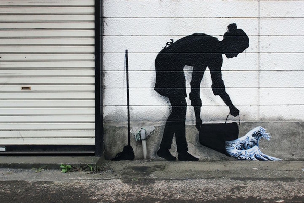 有趣！街头艺术家用绘画表达对日本文化的态度