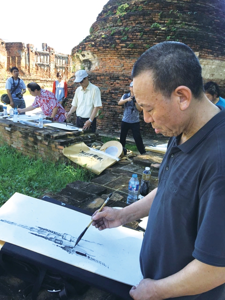 中国日报“国墨国色海外行” 呈献中国画家眼中的泰国
