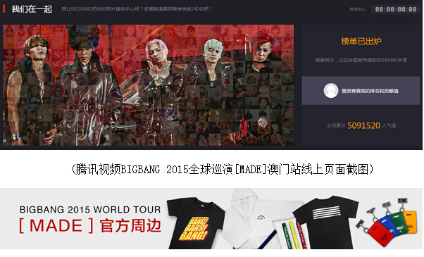 BIGBANG世界巡演中国站落幕 腾讯视频线上直