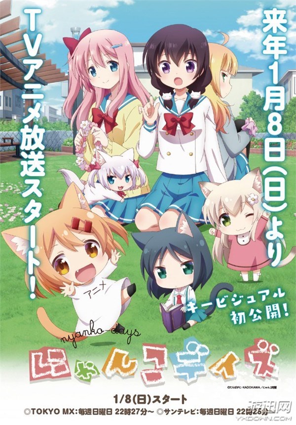 轻松漫画《猫咪日常》宣布动画化 角色声优阵容公开！