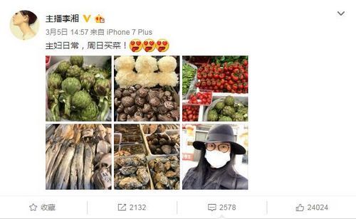 家庭主妇的日常!李湘全副武装去菜市场买菜