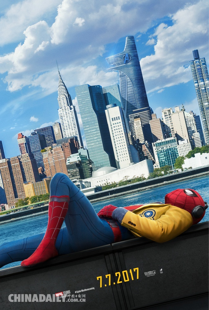电影《蜘蛛侠:英雄归来》海报预告双发 钢铁侠