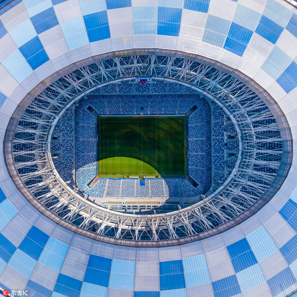 无人机鸟瞰世界杯各大球场 激情赛事在这里火热上演