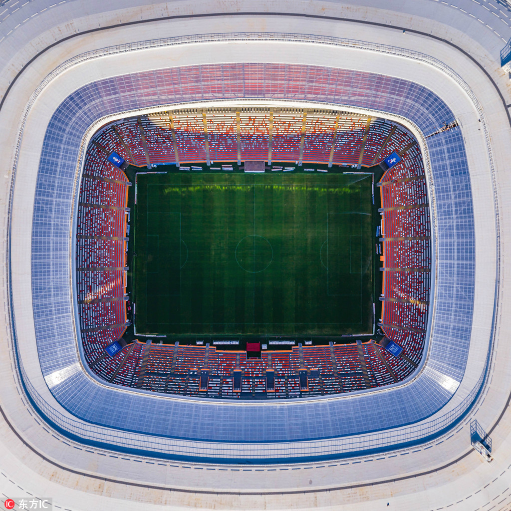 无人机鸟瞰世界杯各大球场 激情赛事在这里火热上演