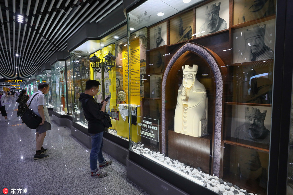 不出国门欣赏世界级珍品 大英博物馆展览空降上海地铁
