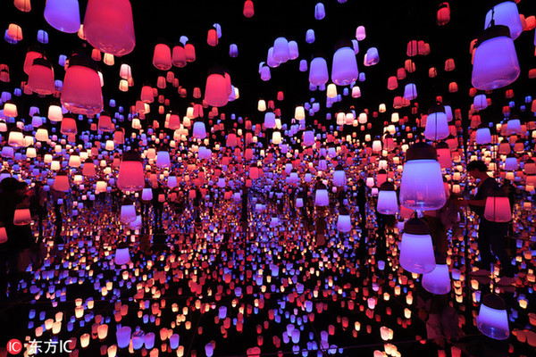 日本数字艺术博物馆展出50件互动艺术作品 光影盛宴惊艳绝伦