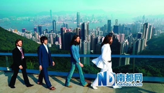 披头士蜡像登陆香港太平山顶摩天台-+中文文化