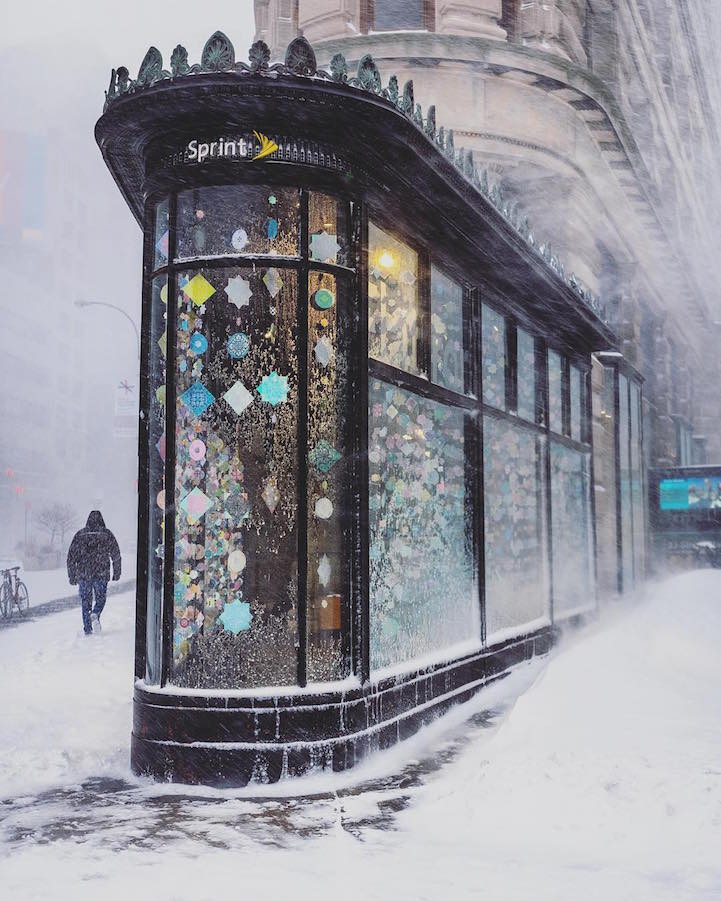 纽约雪景宛如印象画派画作