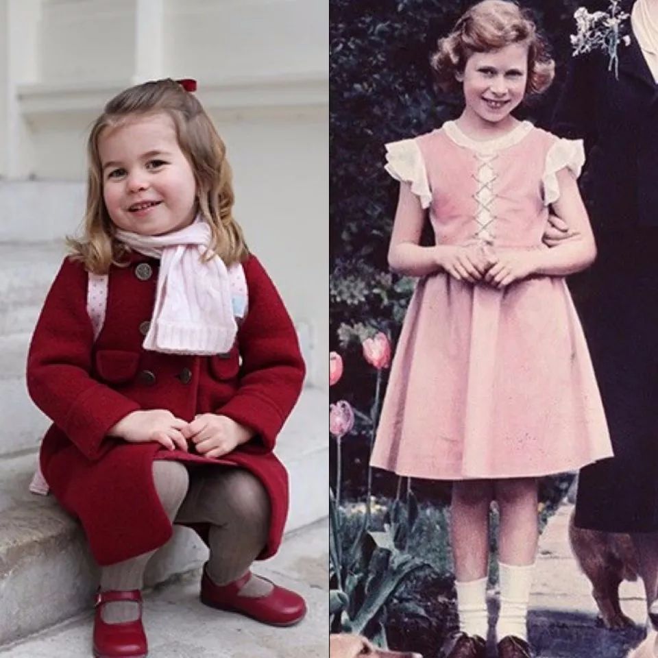 夏洛特公主3岁了，她简直是英国女王的翻版…