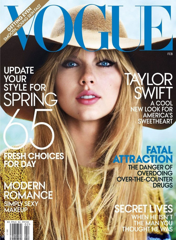 泰勒-斯威夫特登上《Vogue》杂志2012年2月号封面