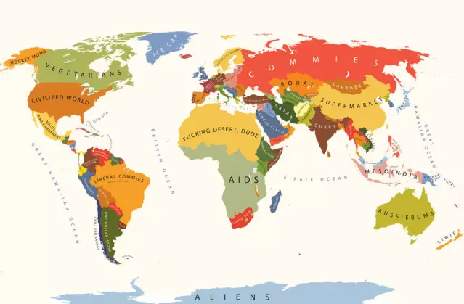 世界地图国家分布高清图片